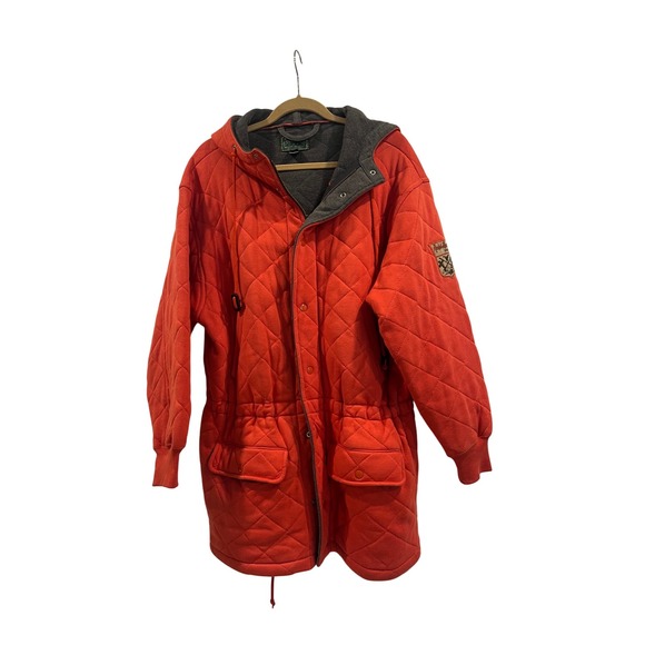 Vintage burnt orange Ralph Lauren country heavy coat jacket quilted women's M - Picture 1 of 5